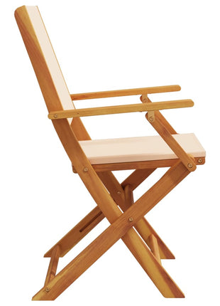 Tuinstoelen 8 st inklapbaar stof en massief hout beige