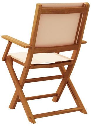 Tuinstoelen 8 st inklapbaar stof en massief hout beige