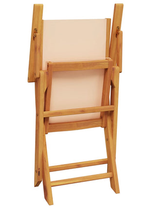 Tuinstoelen 8 st inklapbaar stof en massief hout beige