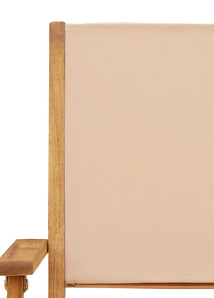 Tuinstoelen 8 st inklapbaar stof en massief hout beige