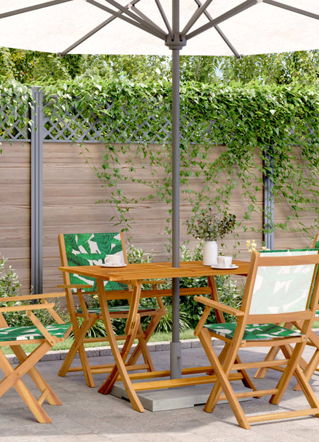 Tuinstoelen 4 st inklapbaar stof en massief hout groen