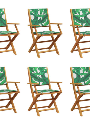 Tuinstoelen 6 st inklapbaar stof en massief hout groen