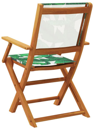 Tuinstoelen 6 st inklapbaar stof en massief hout groen