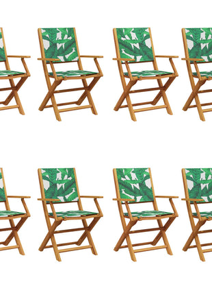 Tuinstoelen 8 st inklapbaar stof en massief hout groen