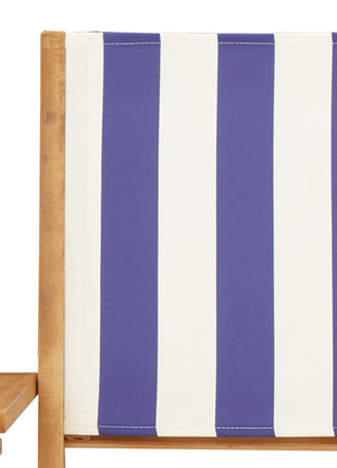 Tuinstoelen 6 st inklapbaar stof en massief hout blauw en wit