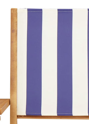 Tuinstoelen 8 st inklapbaar stof en massief hout blauw en wit