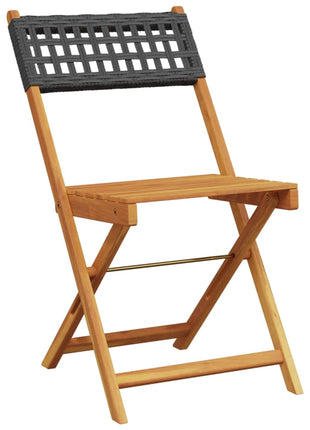 Tuinstoelen 4 st inklapbaar poly rattan en massief hout zwart