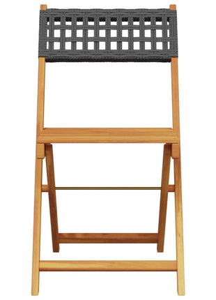 Tuinstoelen 4 st inklapbaar poly rattan en massief hout zwart