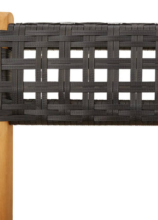 Tuinstoelen 4 st inklapbaar poly rattan en massief hout zwart