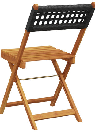 Tuinstoelen 6 st inklapbaar poly rattan en massief hout zwart
