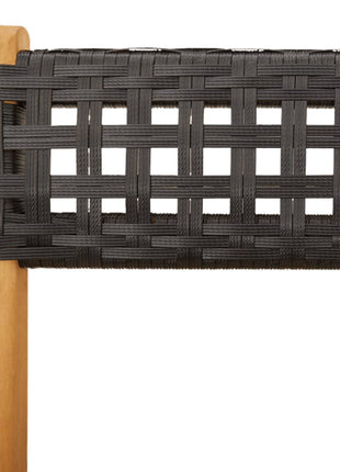 Tuinstoelen 8 st inklapbaar poly rattan en massief hout zwart