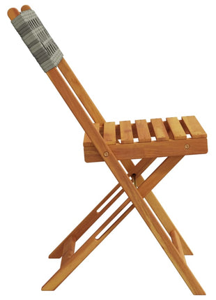 Tuinstoelen 4 st inklapbaar poly rattan en massief hout grijs