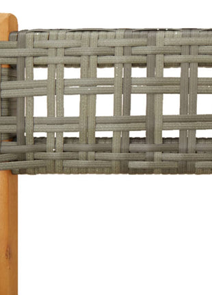 Tuinstoelen 4 st inklapbaar poly rattan en massief hout grijs