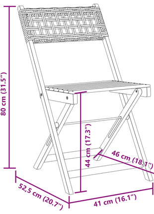 Tuinstoelen 4 st inklapbaar poly rattan en massief hout grijs