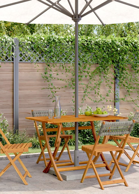 Tuinstoelen 4 st inklapbaar poly rattan en massief hout grijs