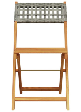 Tuinstoelen 6 st inklapbaar poly rattan en massief hout grijs