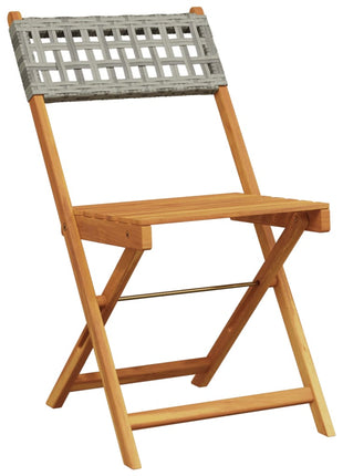 Tuinstoelen 8 st inklapbaar poly rattan en massief hout grijs