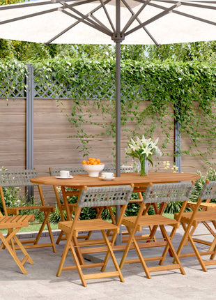 Tuinstoelen 8 st inklapbaar poly rattan en massief hout grijs