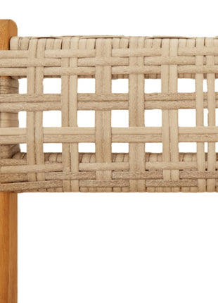 Tuinstoelen 6 st inklapbaar poly rattan en massief hout beige