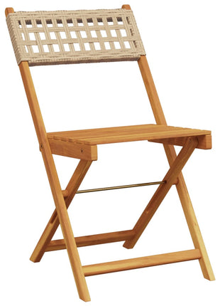 Tuinstoelen 8 st inklapbaar poly rattan en massief hout beige