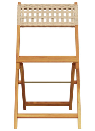 Tuinstoelen 8 st inklapbaar poly rattan en massief hout beige