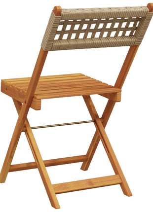 Tuinstoelen 8 st inklapbaar poly rattan en massief hout beige