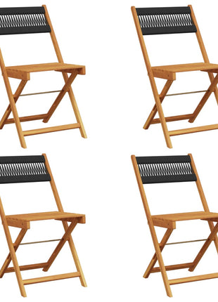 Tuinstoelen 4 st inklapbaar massief acaciahout zwart