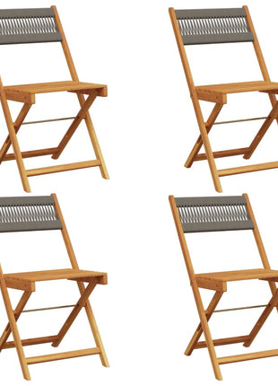 Tuinstoelen 4 st inklapbaar massief acaciahout grijs