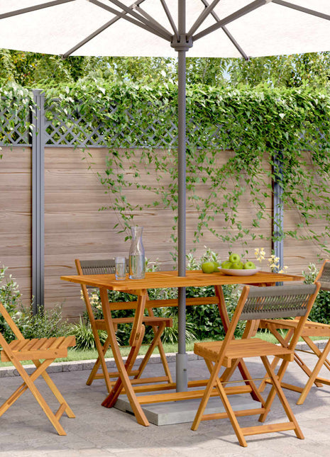 Tuinstoelen 4 st inklapbaar massief acaciahout grijs