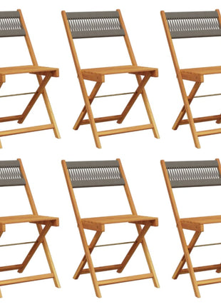 Tuinstoelen 6 st inklapbaar massief acaciahout grijs
