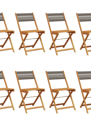 Tuinstoelen 8 st inklapbaar massief acaciahout grijs