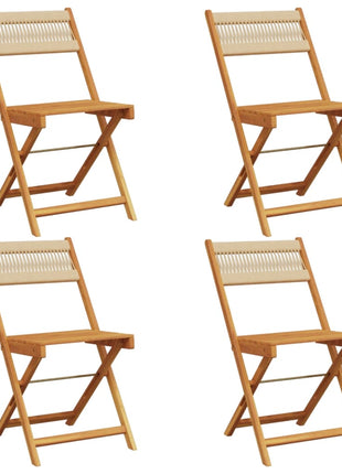 Tuinstoelen 4 st inklapbaar massief acaciahout beige