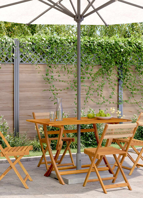 Tuinstoelen 4 st inklapbaar massief acaciahout beige