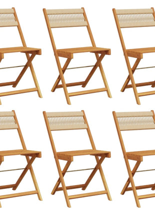 Tuinstoelen 6 st inklapbaar massief acaciahout beige