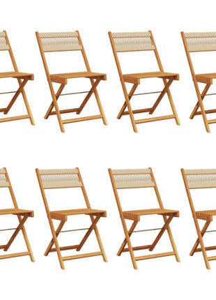 Tuinstoelen 8 st inklapbaar massief acaciahout beige