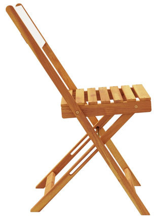 Tuinstoelen 4 st inklapbaar massief hout en stof crèmewit