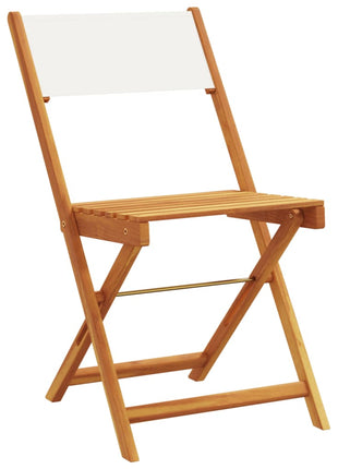 Tuinstoelen 6 st inklapbaar massief hout en stof crèmewit
