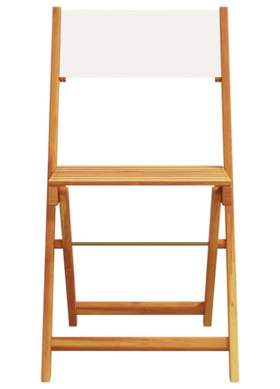 Tuinstoelen 6 st inklapbaar massief hout en stof crèmewit