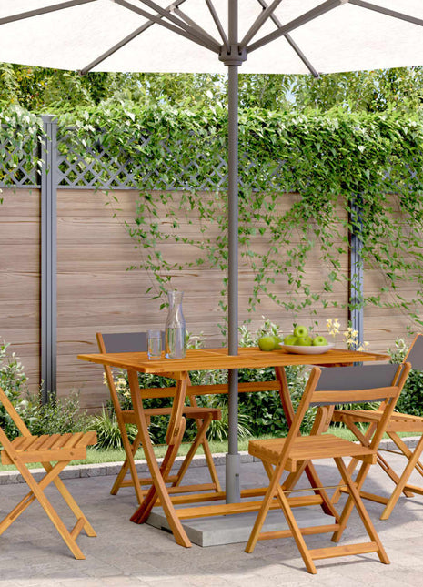 Tuinstoelen 4 st inklapbaar massief hout en stof antracietkleur