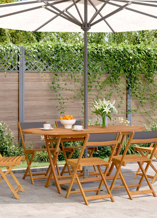 Tuinstoelen 6 st inklapbaar massief hout en stof antracietkleur