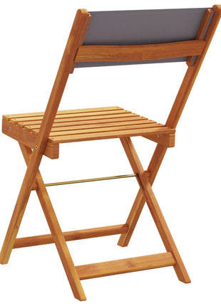 Tuinstoelen 8 st inklapbaar massief hout en stof antracietkleur