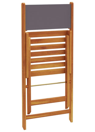 Tuinstoelen 8 st inklapbaar massief hout en stof antracietkleur