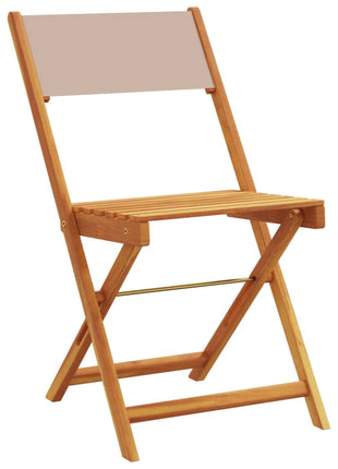 Tuinstoelen 6 st inklapbaar stof en massief hout taupe