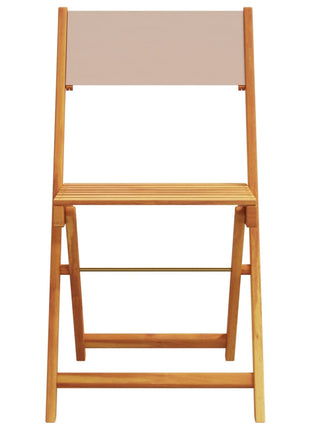 Tuinstoelen 6 st inklapbaar stof en massief hout taupe