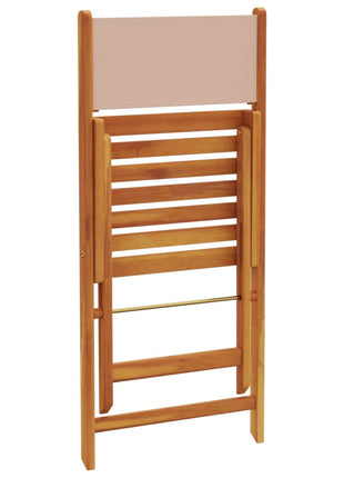 Tuinstoelen 6 st inklapbaar stof en massief hout taupe