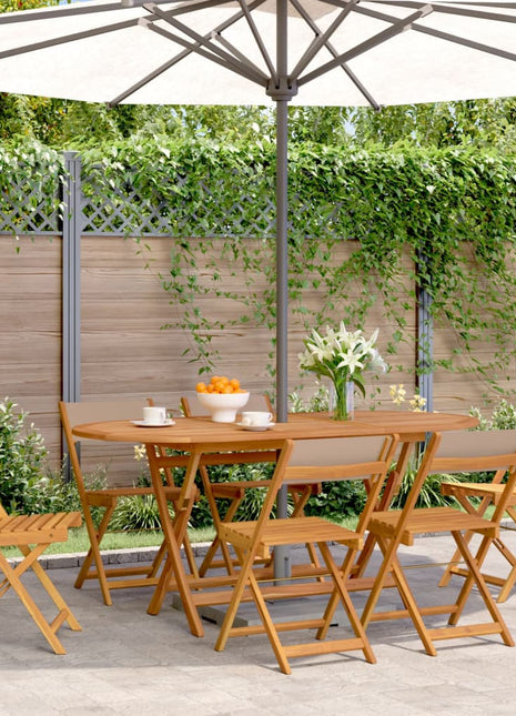Tuinstoelen 6 st inklapbaar stof en massief hout taupe