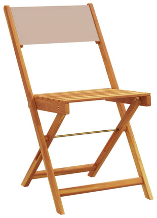 Tuinstoelen 8 st inklapbaar stof en massief hout taupe