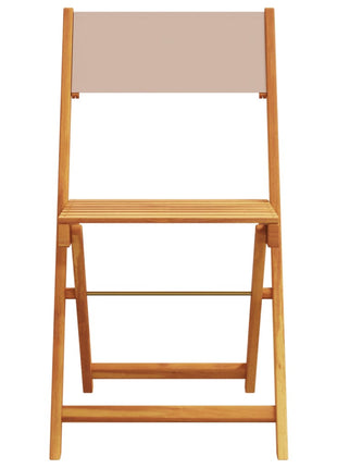Tuinstoelen 8 st inklapbaar stof en massief hout taupe