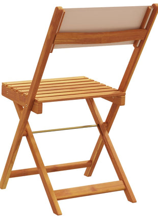 Tuinstoelen 8 st inklapbaar stof en massief hout taupe