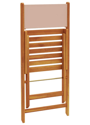 Tuinstoelen 8 st inklapbaar stof en massief hout taupe